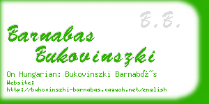 barnabas bukovinszki business card